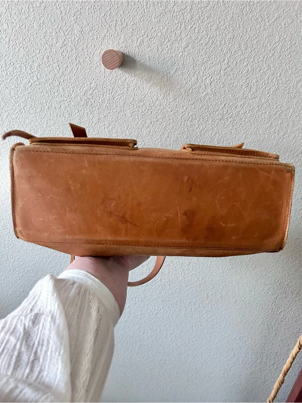 Raven + Lily Joanna’s Favorite Leather Satchel Bag Utility Pockets Buckle Straps